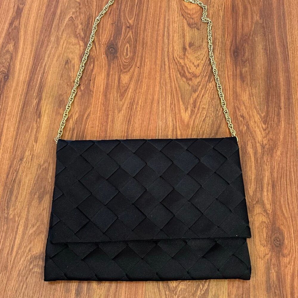 Babs Vintage purse Gold black chain convertible to clutch